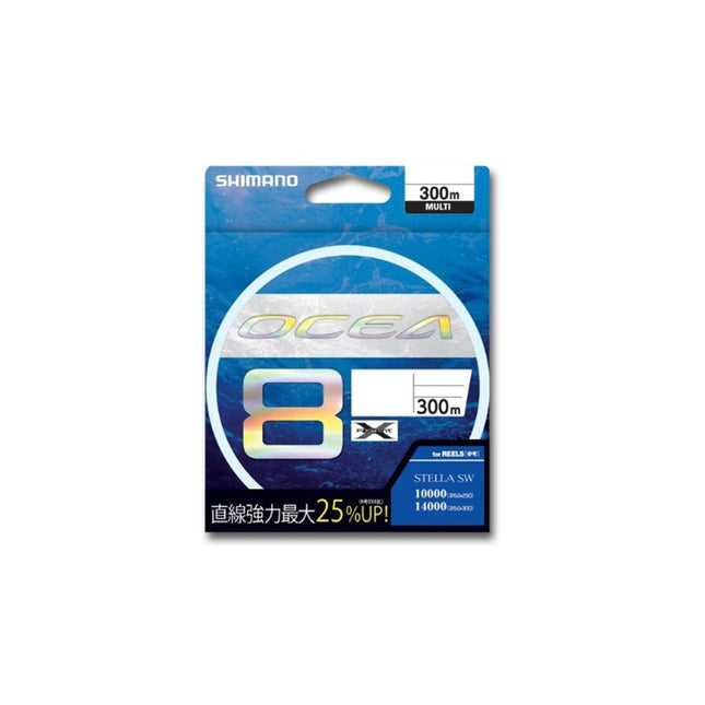 shimano ocea 8 braid sw blue casting pe8 300m