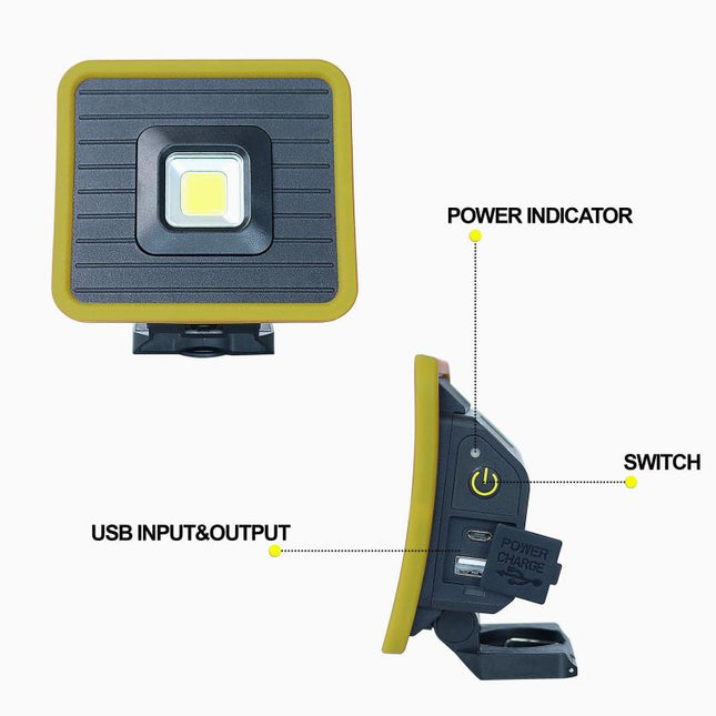 perfect image compact led work light 10w usb rechb
