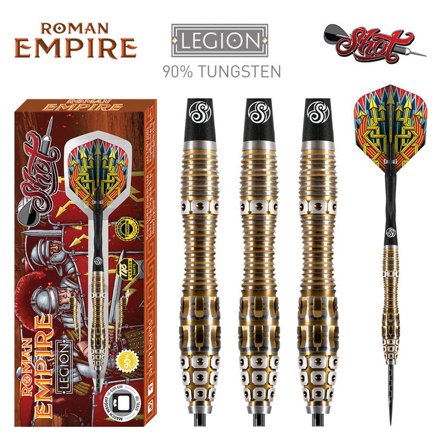 roman empire legion steel tip dart set 90 tungsten barrels