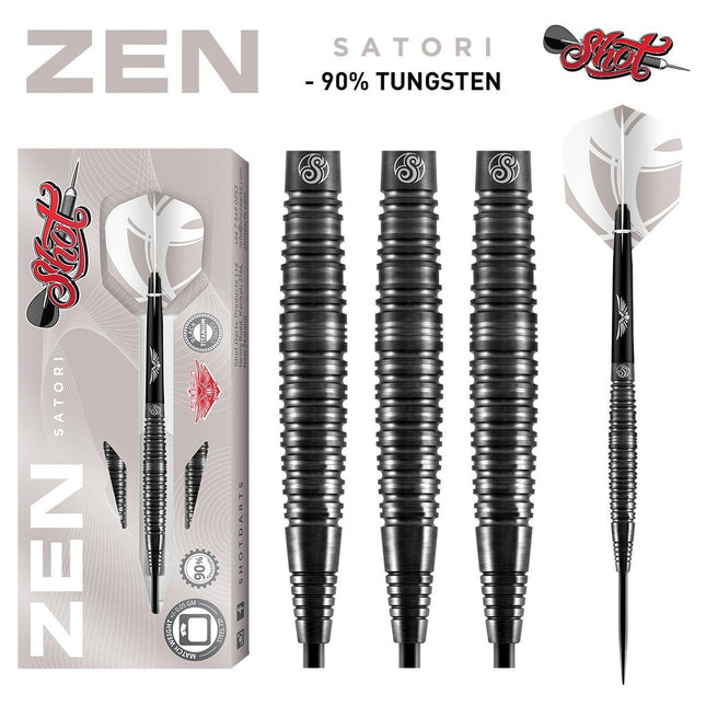 zen satori steel tip dart set 90 tungsten 25gm