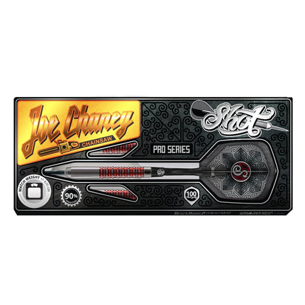 shot pro series joe chaney steel tip dart set 90 tungsten barrels