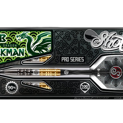 shot pro series robert heckman dragon steel tip dart set 90 tungsten barrels
