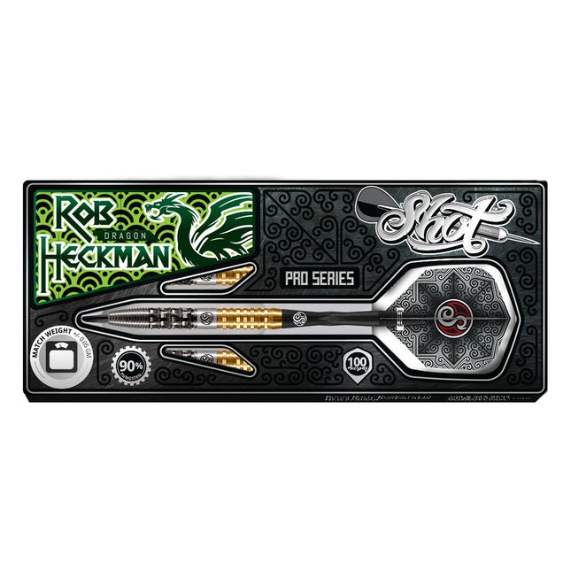shot pro series robert heckman dragon steel tip dart set 90 tungsten barrels