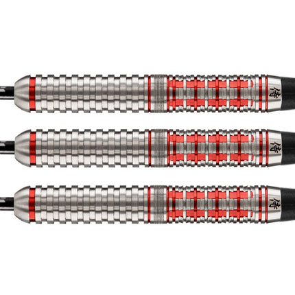 shot pro series toni alcinas samurai steel tip dart set 90 tungsten barrels