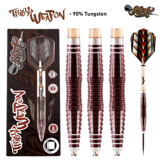 tribal weapon 3 series steel tip dart set 90 tungsten barrels