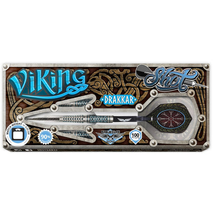 viking drakkar steel tip dart set 90 tungsten barrels