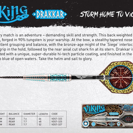 viking drakkar steel tip dart set 90 tungsten barrels