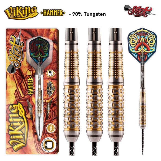 viking hammer steel tip dart set 90 tungsten barrels