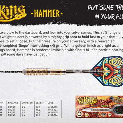 viking hammer steel tip dart set 90 tungsten barrels