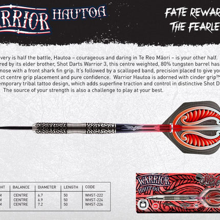warrior hautoa steel tip dart set 80 tungsten
