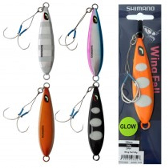 shimano wing fall slow fall 100gm blk lumo