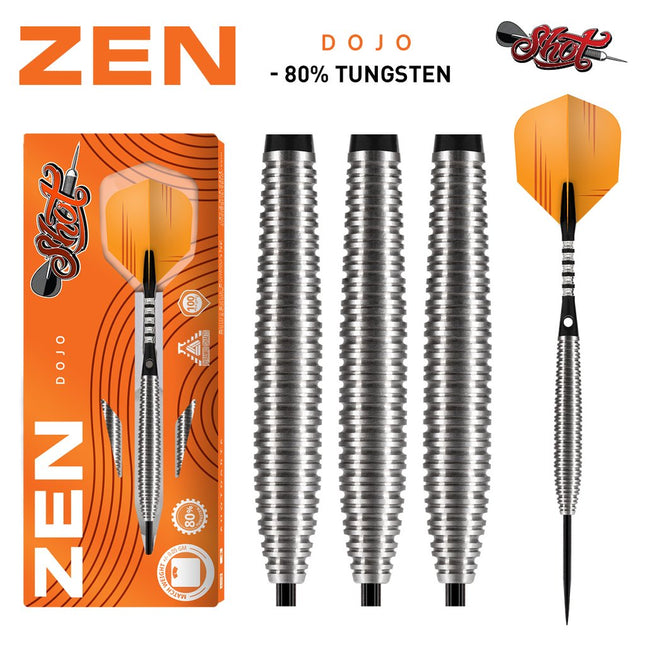zen dojo steel tip dart set 80 tungsten barrels