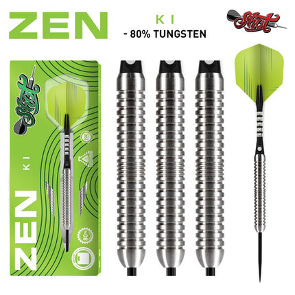 zen ki steel tip dart set 80 tungsten barrels