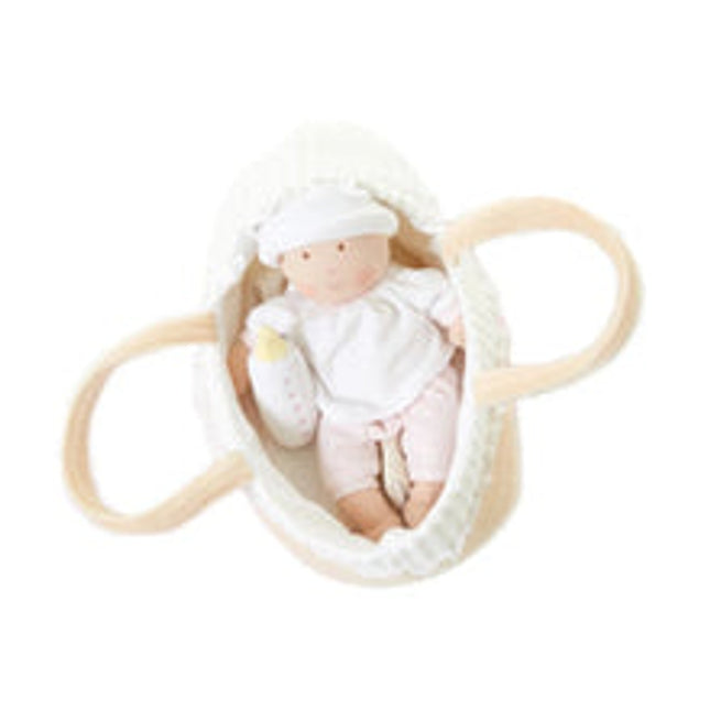 carry cot with baby doll bottle blanket 23 cm