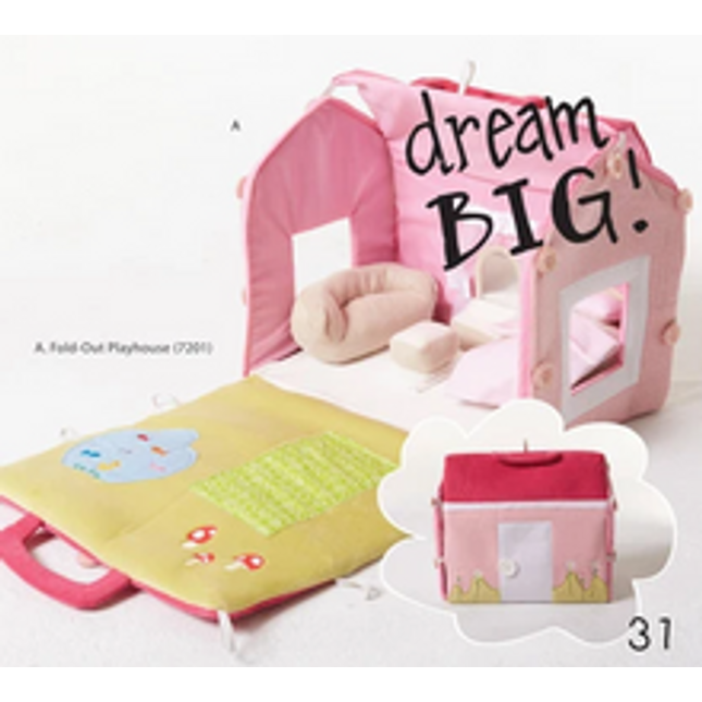 fabric doll house with furniture mini doll