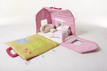 fabric doll house with furniture mini doll