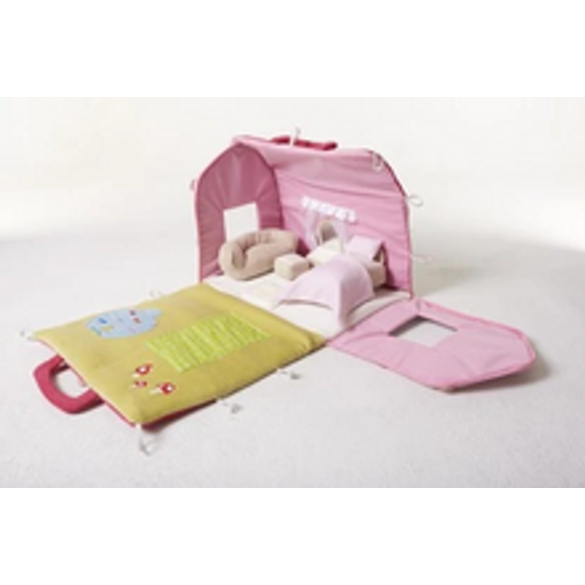 fabric doll house with furniture mini doll