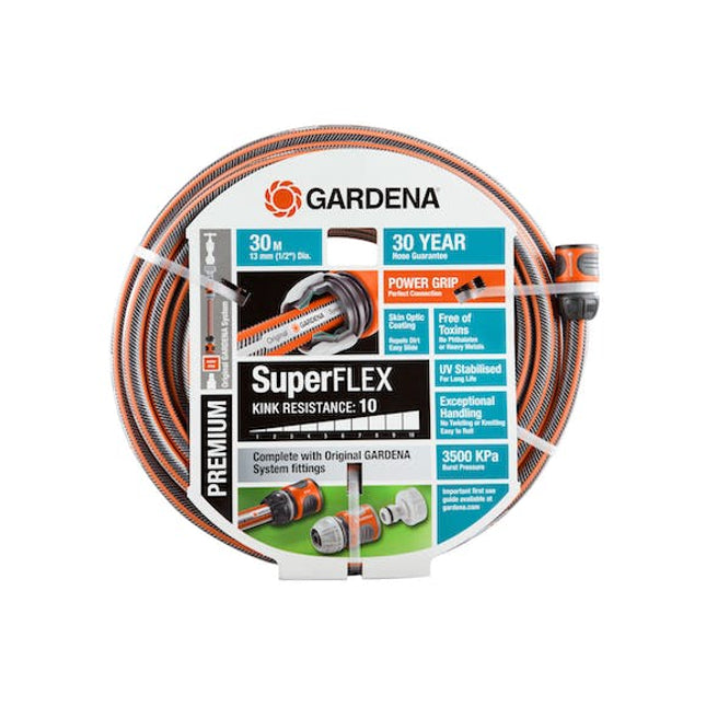 gardena garden hose premium super flex 13 mm set 30 m