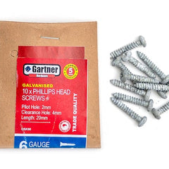 galvanised screws gauge 6 20 mm 10 pack
