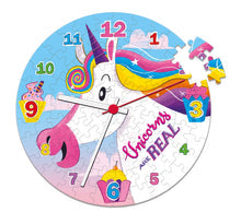 96 pc unicorn clock jigsaw puzzle