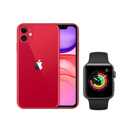 iPhone 11 64 GB Red + Apple Watch Series 3 38mm Bundle