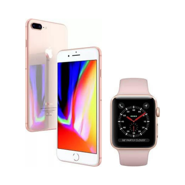 iPhone 8 Plus 64GB with Apple Watch Series 3 38mm Bundle