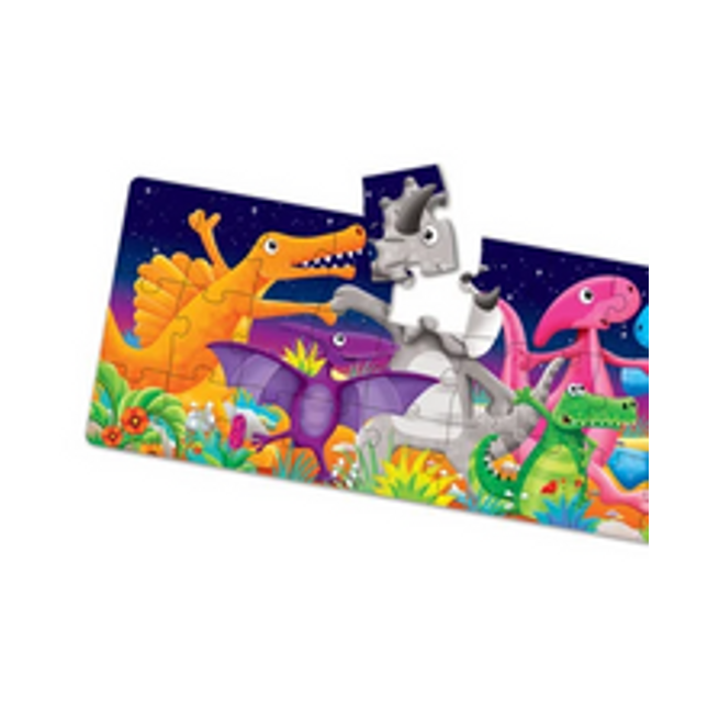 long tall puzzles colour dancing dinos