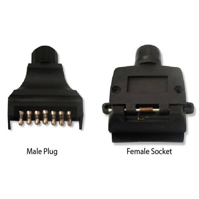 trojan plug seven pin flat male trailer