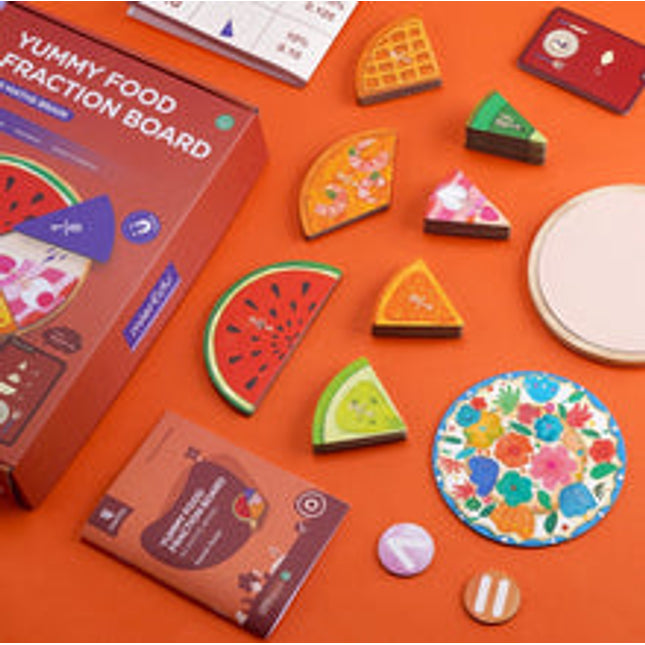 mi maths brain yummy food fraction board magnetic