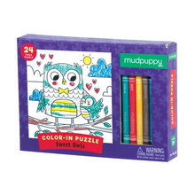 sweet owls color in puzzle