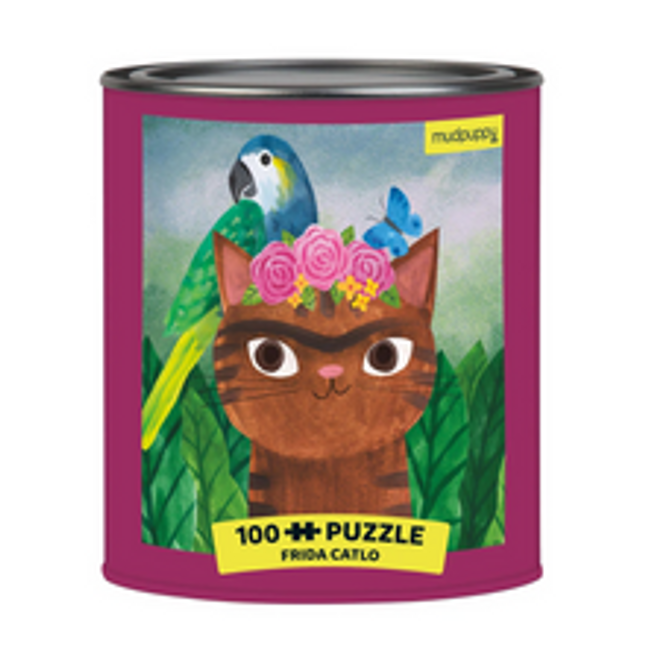 artsy cats 100 pc tin frida catio puzzle