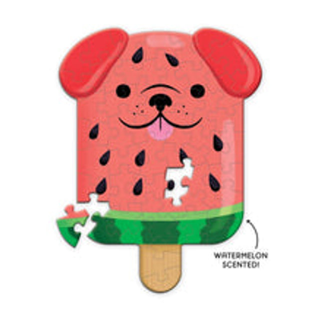 watermelon pupsicle 48 piece scratch and sniff shaped mini puzzle