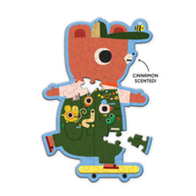 cinnamon bear 48 piece scratch and sniff shaped mini puzzle
