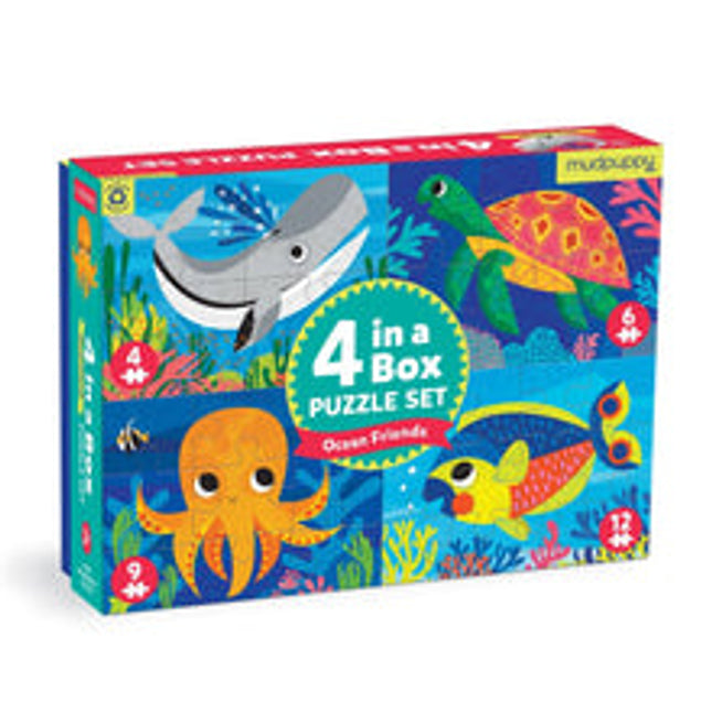 4 in a box puzzle sets ocean friends