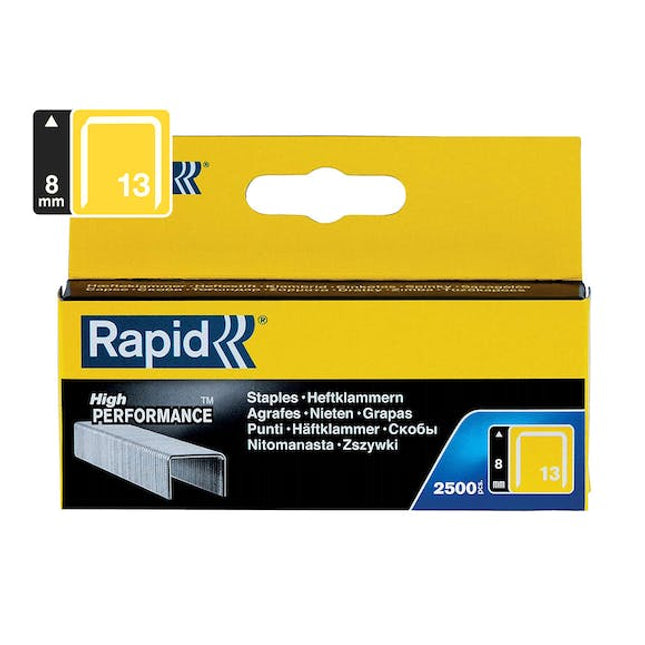 rapid finewire staples galvanised 13 8 pack of 2500