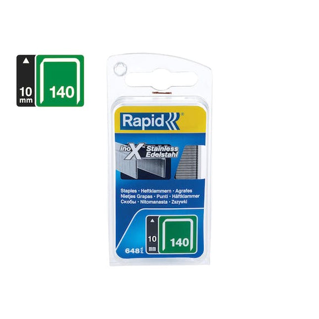 rapid flatwire staples stainless steel 140 10 pack of 648