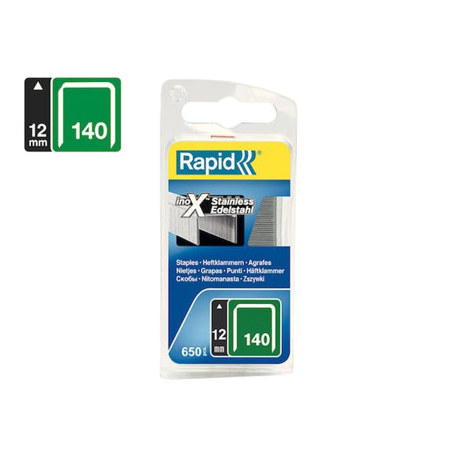 rapid flatwire staples stainless steel 140 12 pack of 650