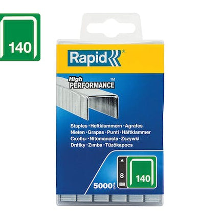 rapid flatwire staples galvanised 140 8 pack of 5000