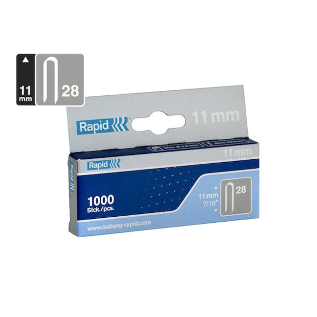 rapid mini cable staples 28 11 pack of 1000