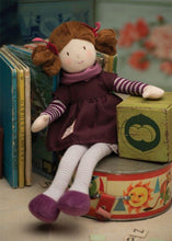 evie small rag doll 35 cm mauve dress