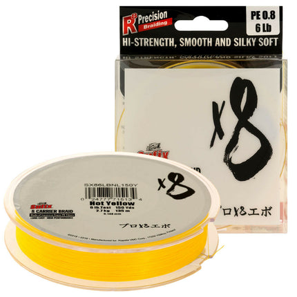 sufix x8 neon yellow 150yd 6lb