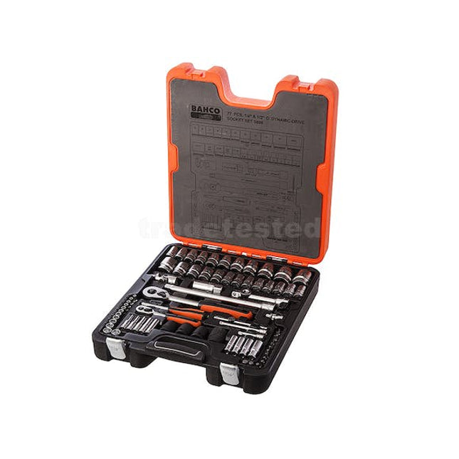bahco 77 piece 1 4 1 2 drive socket set