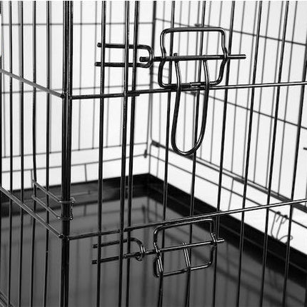 fetch dog crate cage double door foldable large