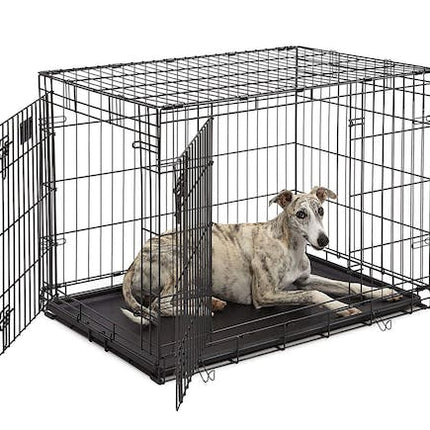 fetch dog crate cage double door foldable large