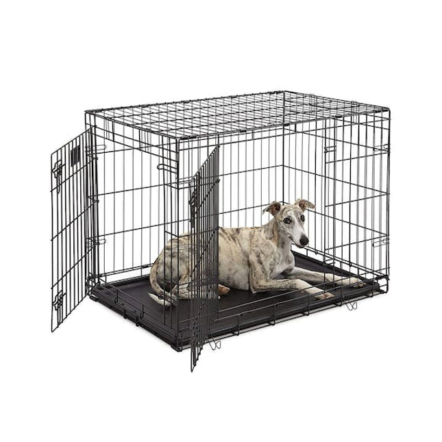 fetch dog crate cage double door foldable large