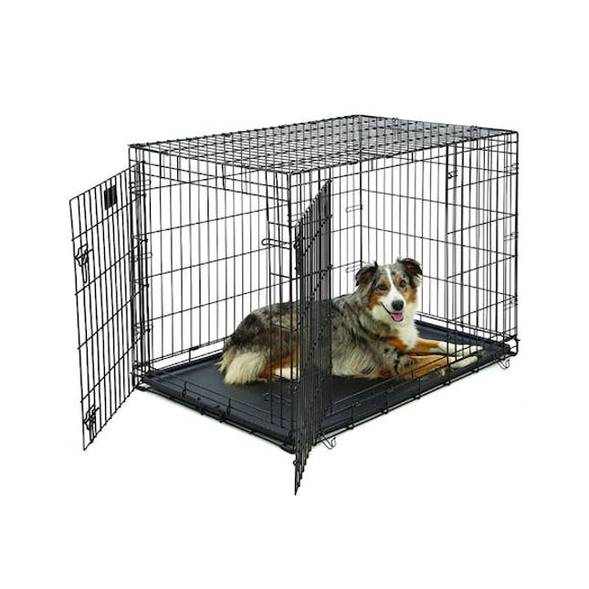 fetch dog crate cage double door foldable x large