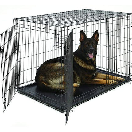 fetch dog crate cage double door foldable xx large