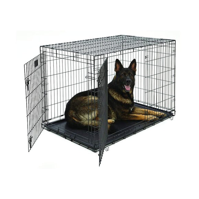 fetch dog crate cage double door foldable xx large