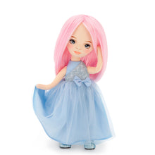 sweet sisters billie in a blue satin dress