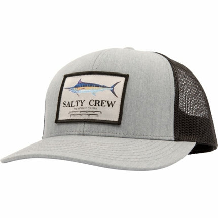 salty crew marlin mount retro trucker hea grey blk